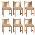 vidaXL Gartenstühle 6 Stk. mit Kissen Massivholz Teak