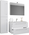 MID.YOU Badezimmer 61 cm , Badinos , Weiss , Metall , 2,2 Schubladen , 61 cm , melaminharzbeschichtet,Nachbildung , hängend , 000657023326
