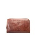 Maxwell Scott Raffaelle - Leder-Kulturbeutel in Cognac-Braun