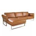 ANGEL CERDA - Linkes Chaiselongue-Sofa in Leder camel, One Size, Braun