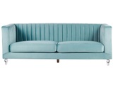 Beliani 3-Sitzer Sofa Samtstoff hellblau ARVIKA