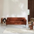 Tikamoon - 3-Sitzer-Sofa aus terracottafarbenem Samt Finn, One Size, Erdbraun