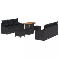 VidaXL - Garten-sofa poly-rattan, One Size, Schwarz