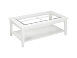 Vente-unique, Couchtisch Glas Massivholz Gerande Couchtisch Glas Massivholz Gerande