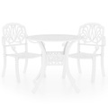 vidaXL, vidaXL 3-tlg. Bistro-Set Aluminiumguss Weiß