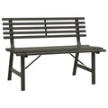 vidaXL Gartenbank 110 cm Stahl Schwarz