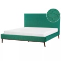 Bett mit Lattenrost aus Samtstoff Retro BAYONNE Bett mit Lattenrost aus Samtstoff Retro BAYONNE