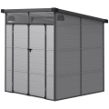 Northio, Northio - Gerätehaus Kunststoff 3,24m³ 190x191x215cm Geräteschuppen mit Pultdach, Abschließbarer Tür, wetterfest Gartenhaus, Outdoor Garten Schuppen Schrank für Hinterhof, Außenbereich, Hellgrau Aosom, One Size