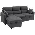 HOMCOM - Sofa mit Schlaffunktion, One Size, Grau