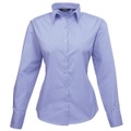 Popeline Bluse Arbeitshemd Damen Blau 42