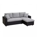 Ecksofa mit Schlaffunktion GAZUR - Stoff & Kunstleder - Ecke wechselbar - Schwarz & Grau Ecksofa mit Schlaffunktion GAZUR - Stoff & Kunstleder - Ecke wechselbar - Schwarz & Grau