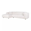 Großer Ecksofa - Ecke links - Bouclé-Stoff - Weiß - POGNI Großer Ecksofa - Ecke links - Bouclé-Stoff - Weiß - POGNI