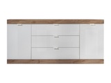 Sideboard mit 2 Türen & 3 Schubladen - Naturfarben & Weiß lackiert - EVOLIA Sideboard mit 2 Türen & 3 Schubladen - Naturfarben & Weiß lackiert - EVOLIA