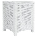 vidaXL Garten-Aufbewahrungsbox 39x39x46 cm PP Rattan Weiß