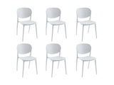 Stuhl stappelbar 6er-Set - Polypropylen - Weiß - CARETANE Stuhl stappelbar 6er-Set - Polypropylen - Weiß - CARETANE