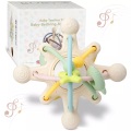 Activity-board - Sensorischer Baby-Beißring/Motorikspielzeug aus BPA-freiem Silikon/Beißhilfe für Baby und Rassel in einem, One Size, Multicolor