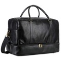 Groß Leder Reisetasche Handgepäck Travel Duffel Carry On Bag Weekender Tasche Mit Schuhfach Unisex Schwarz ONE SIZE
