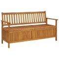vidaXL Gartenbank mit Stauraum 148 cm Massivholz Akazie