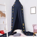 Activity-board - Baby Baldachin, Betthimmel Kinder, Babys Bett Kinderzimmer Vorhang Baumwolle Dekoration Moskitonetz für Prinzessin spielen Zelte, 135X200CM, Blau