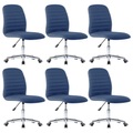 vidaXL Esszimmerstühle 6 Stk. Blau Stoff