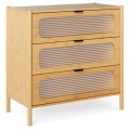 Northix - Bambus-Sideboard mit 3 Schubladen, 80cm, Braun