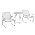 Northio, Northio - 3Tlg. Bistro-Set, Balkonmöbel-Set Inkl. 1 Tisch, 2 Stühlen, Gartenmöbel-Set, Gartensitzgruppe Für Garten, Terrasse, Mesh, Hellgrau, 3 Stück