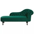 Beliani Chaiselongue Samtstoff grün rechtsseitig NIMES