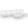 vidaXL 6-tlg. Garten-Lounge-Set Massivholz Kiefer Weiß