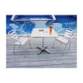Vente-unique, Garten Essgruppe Aluminium Tisch quadratisch + 2 Stühle MONTMARTRE Garten Essgruppe Aluminium Tisch quadratisch + 2 Stühle MONTMARTRE