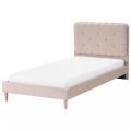 Beliani - Bett mit Lattenrost aus Samtstoff CORSAINT, 90x200 cm, Perle