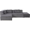Ecksofa Infinity Ottomane Cord grau links