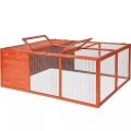 TecTake, Tectake - Hasenstall faltbar 159x109x55cm, 110cm, Braun