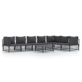 vidaXL 8-tlg. Garten-Lounge-Set mit Kissen Anthrazit Stahl