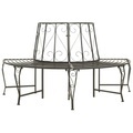 vidaXL, vidaXL Garten-Baumbank Halbrund 160 cm Stahl
