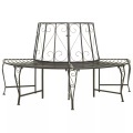 vidaXL Garten-Baumbank Halbrund 160 cm Stahl