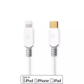 Nedis, Lightning Kabel | USB 2.0 | Apple Lightning, 8-polig | USB-C? Stecker | 480 Mbps | Vergoldet | 1,00 m | Rund | PVC | Weiß | Box