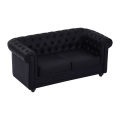 Vente-unique - Sofa 2-Sitzer - Kunstleder - Schwarz - CHESTERFIELD, One Size