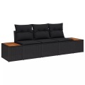 VidaXL - Modulares sofa poly-rattan, One Size, Schwarz