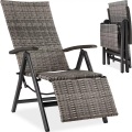 Rattanstuhl Brisbane klappbar mit Aluminiumgestell und Fussablage Rattanstuhl Brisbane klappbar mit Aluminiumgestell und Fussablage