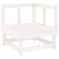 vidaXL Garten-Ecksofa Weiß Massivholz Kiefer