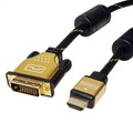 Roline Gold DVI-D/HDMI 5,0m Kabel, DVI (24+1) ST - HDMI ST, geblistert