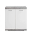 FMD Kommode mit 2 Türen 80×34,9×89,9 cm Weiß und Betongrau