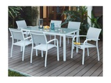 Garten Essgruppe: Tisch + 6 Sessel - Aluminium - Grau - PAIA Garten Essgruppe: Tisch + 6 Sessel - Aluminium - Grau - PAIA