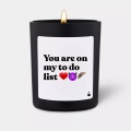 CandleHand - Duftkerze Woody You are on my to do list, 7X8X7CM, Schwarz