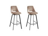 Vente-unique, Barhocker 2erSet Samt Metall KELINE Barhocker 2erSet Samt Metall KELINE