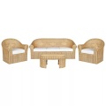 Lounge Set mit Tisch aus Rattan Boho LIVADEIA Lounge Set mit Tisch aus Rattan Boho LIVADEIA