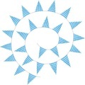 Wimpelkette Mit Rautenmuster -weiss Unisex Blau 100cm