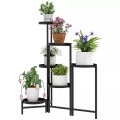Northio - 6-Etagen Pflanzenständer mit Tabletten, klappbar Blumenständer für Innen, Pflanzenregal aus Metall, mehrstöckig Blumenregal, 80cm hoch Blumentreppe blumensäule Garten Balkon, Schwarz Aosom,