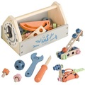 Holzwerkzeug Spielzeug Werkzeugkasten für Kleinkinder, pädagogische Konstruktion, Kinderspielzeug, Spielzubehör-Set Multicolor
