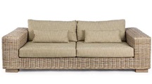 Gartensofa Rattan mit Kissen Leandro (3-4 Sitzer)